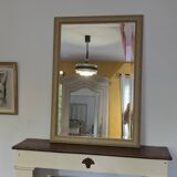 Gold beveled glass trumeau mirror