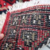 Tapis vintage du Moyen-Orient Hamadan fait main en laine – 40 x 59 cm 1970s