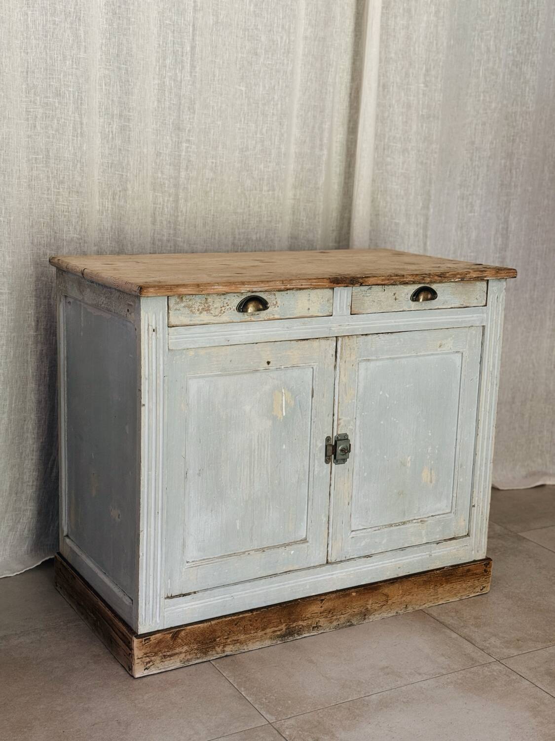 Parisian sideboard with blue-grey patina