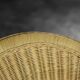 Vintage Mid-Century Italian Modern Boho Rattan Barrel Chair, 1970s
