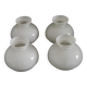 French vintage set of 4 white opaline glass lantern-style replacement shades.