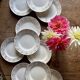 Set of 11 vintage Sarreguemines opaque porcelain dessert plates