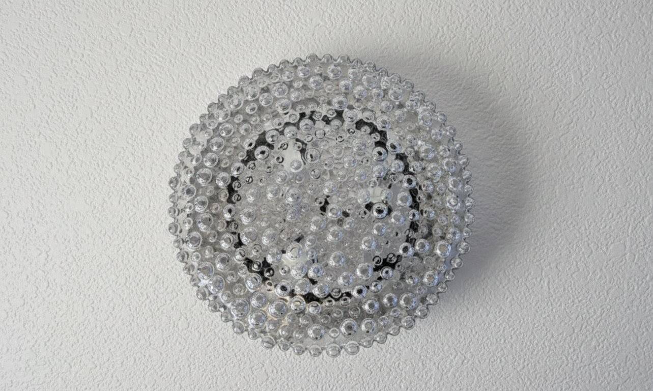 Space Age Staff ceiling light with bubbled glass
