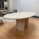 Vintage travertine table, Roche Bobois, France 1970