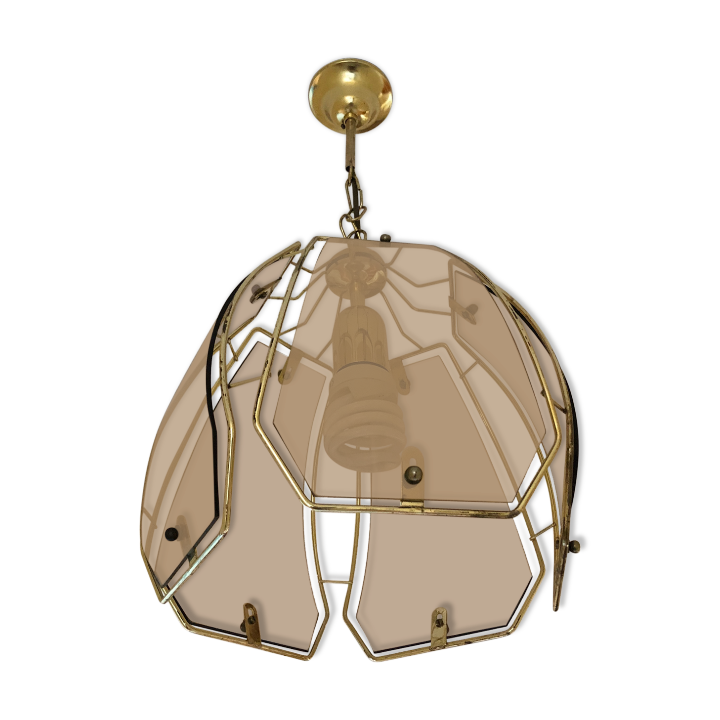 Plexis amber glass hanging lamp