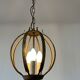 Chandelier, antique gold metal suspension.