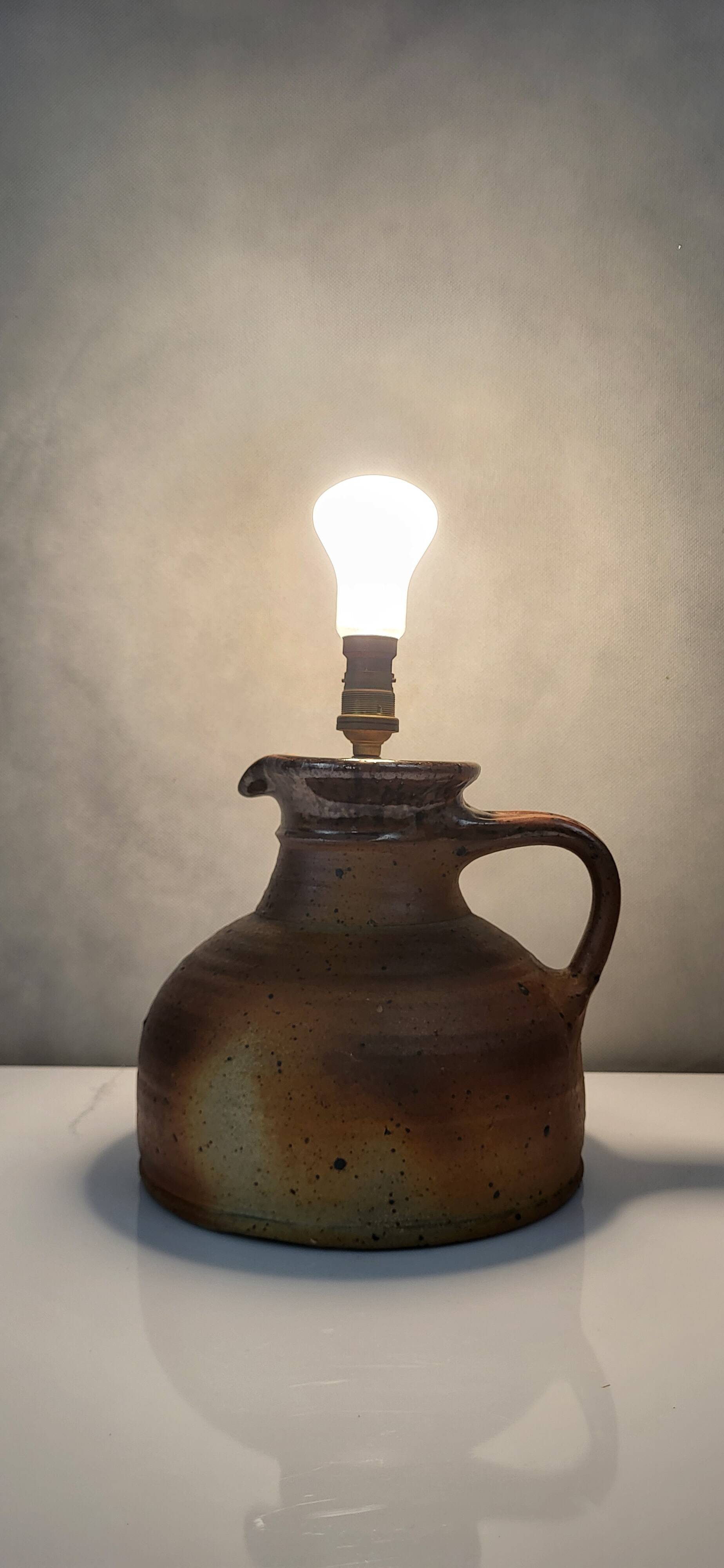 Sandstone lamp, Pierre Digan (1941-2016), La Borne