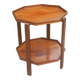 Table d'appoint pliante art déco en acajou et marqueterie double plateaux a