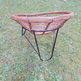 Pair of mid century bamboo and iron pod chairs, 1960s