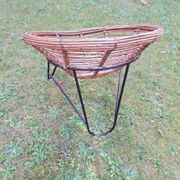 Pair of mid century bamboo and iron pod chairs, 1960s