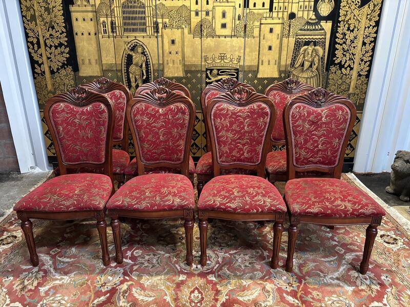 2x8 chaises bois et tissu