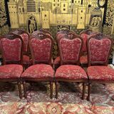 2x8 wooden and fabric chairs