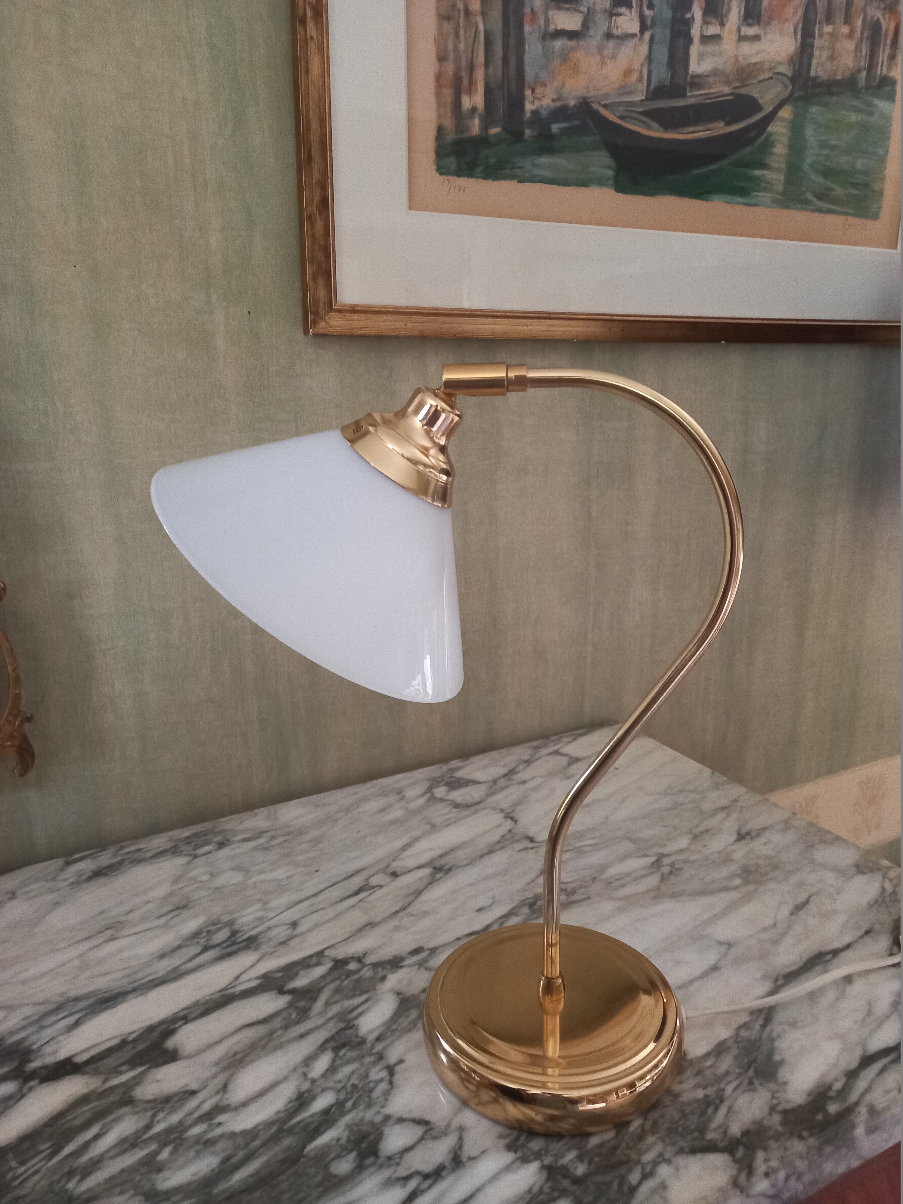 Lampe vintage opaline