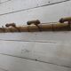 Bamboo wooden coat rack with 4 hooks, 1950s.