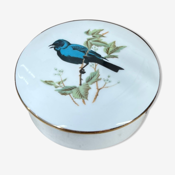 Round porcelain box "bird"