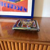 Mid-century modern iridescent ceramic ashtray/ vide poche, Paoli Italy 1970