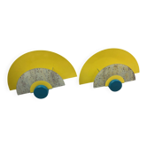 Pair of Memphis style wall lights, Arlus editions.