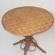 Garden table rattan and braided chestnut