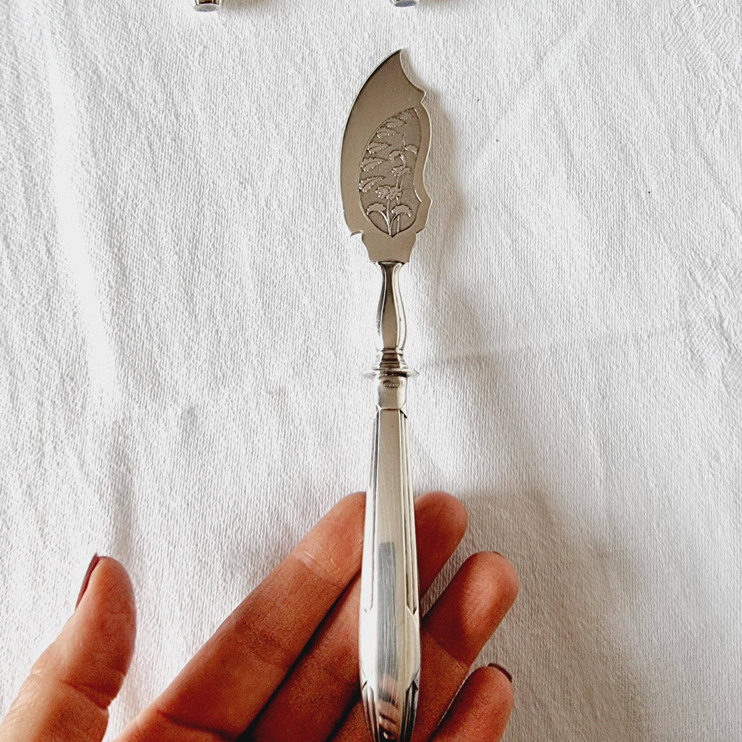 4 Art Deco Cubiertos to serve Postres or Frutas de Metal Plata de Principios S.XX