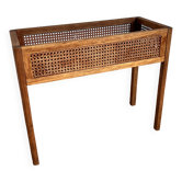 Jardinière bois et cannage