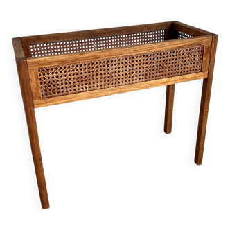Wood and cane planter