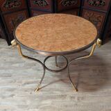 Neoclassical pedestal table with ram's head
