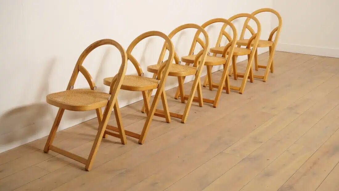 Set of 6 folding chairs | Arca | Gigi Sabadin for Crassevig