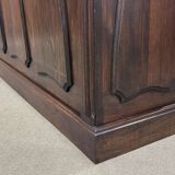 Comptoir de bar en chêne début XXème avec habillage d'époque zinc et étain