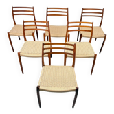 Ensemble de 6 chaises modèle 78 en teck par Niels O. Møller