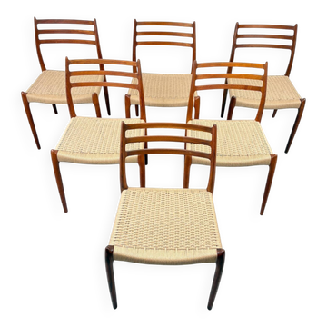 Set of 6 model 78 teak chairs by Niels O. Møller