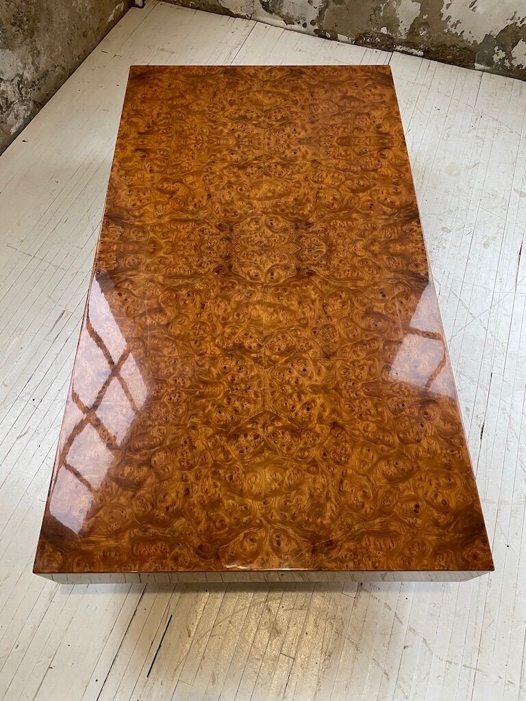 Italian coffee table elm magnifying glass