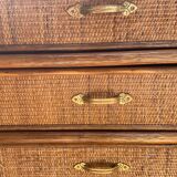 Commode osier et rotin