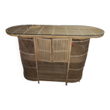 Rattan bar and 3 stools