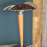Paquebot chrome and wood design lamp 1980