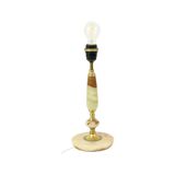Pied de lampe classique en onyx, marbre et laiton, années 60