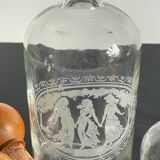 BOTTLES Engraved Glass and VINTAGE Wood