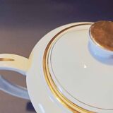 Coffee maker white porcelain gold border Snake porcelain