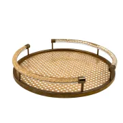 Hollywood regency luxury Vienna straw tray, Dior Home, France 1980