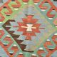 6x10 Light Blue & Green Goemetric Kilim Rug, Handmade Wool Bedroom Carpet