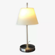 Lampe en métal argenté et verre blanc H 50 cm Diamètre max 22 cm