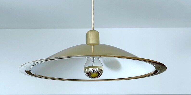 Large Danish Brass Pendant Light
