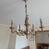 5-branch solid bronze chandelier