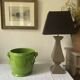 Glazed green cache-pot