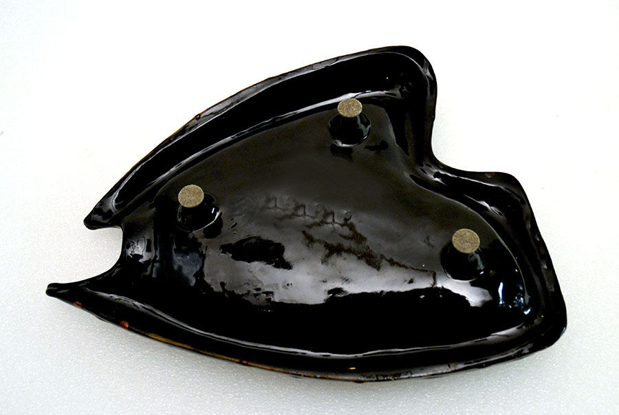 Italian Centerpiece with Fish in Glazed Ceramic, 1960s