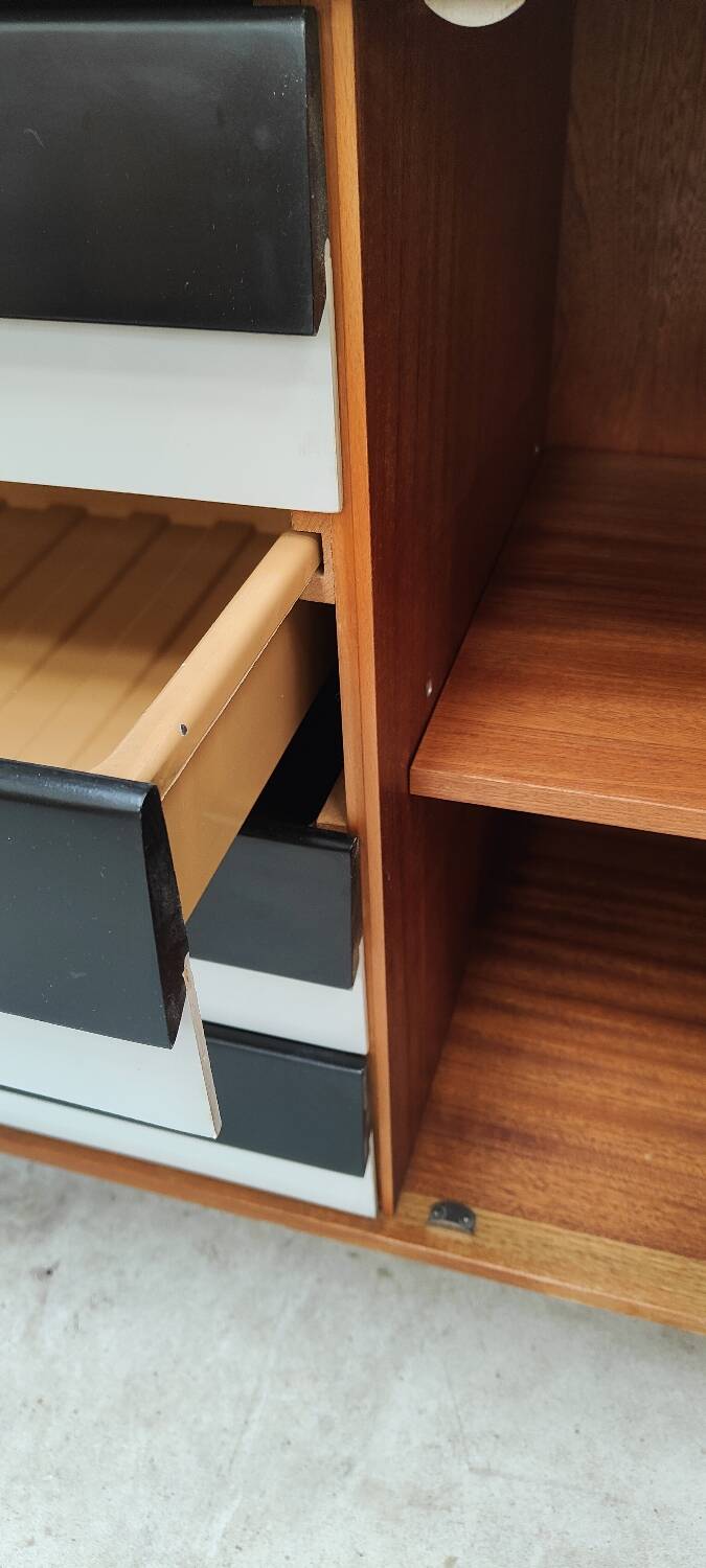 U-458 black and white sideboard by Jiri Jiroutek for Interier Praha