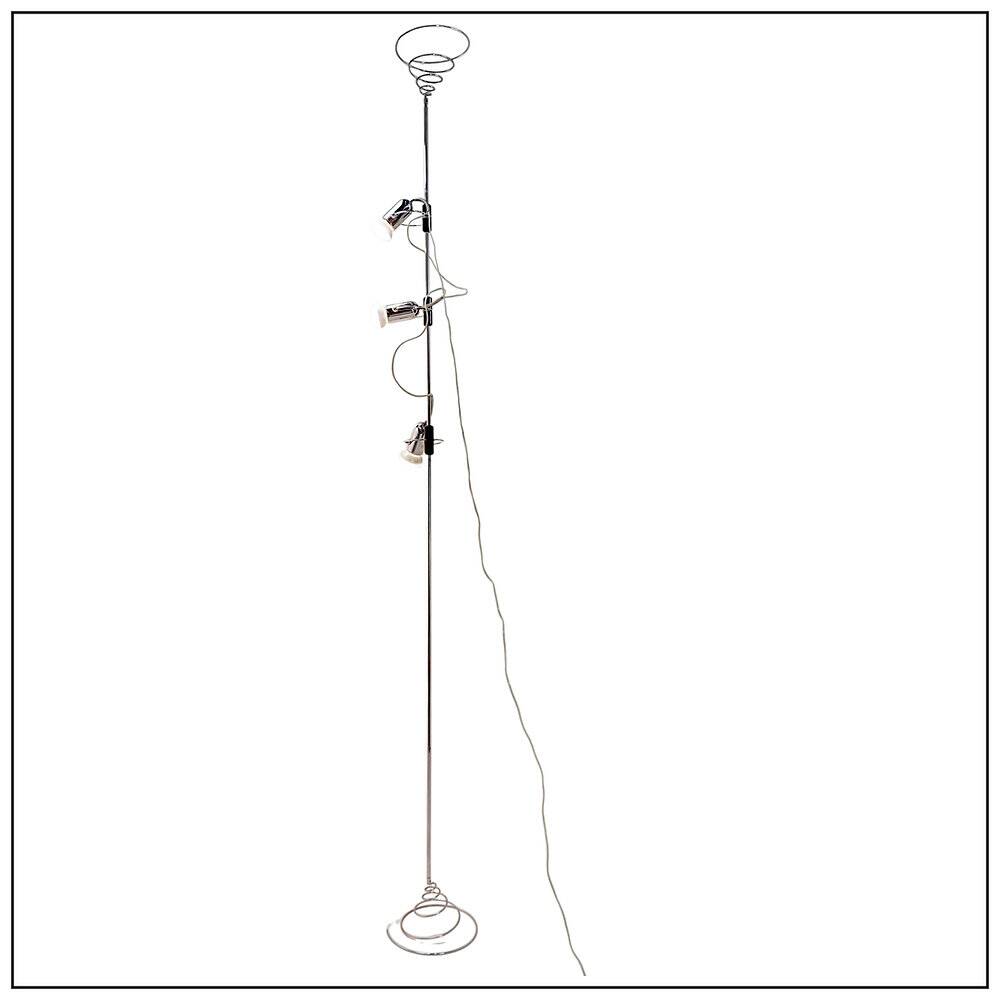 "Cielo-Terra" chrome floor lamp adjustable by Francesco Fois for Reggiani, 1960s