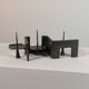 Vintage brutalist bronze candlestick by Wolfgang Bergmeister