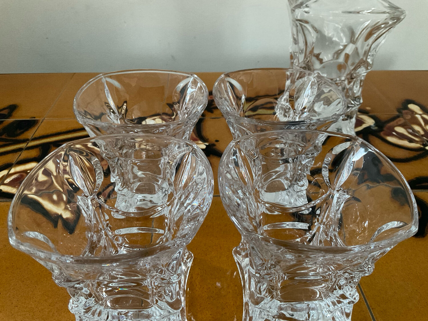 Vintage Bohemian crystal whisky set
