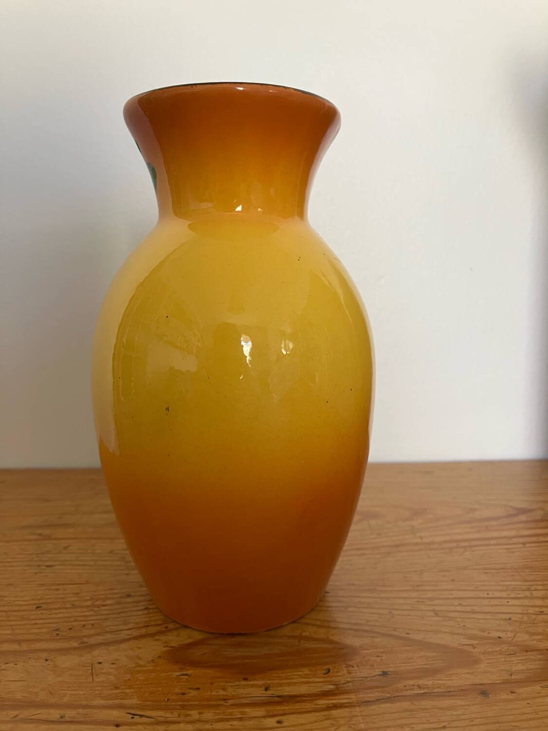 Vase faïence Tess Vallauris, décor oliviers et cigale
