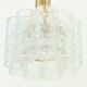 Mid-Century Modern Murano Ice Glass Triple Pendant Light from Doria, 1960s